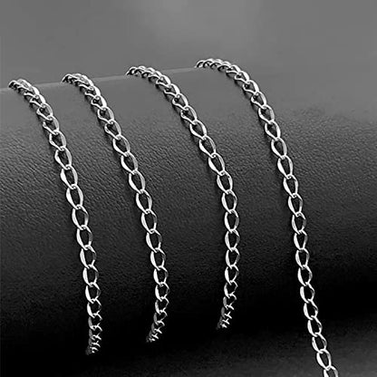 33ft Twisted Cable Chain 2mm Silver Stainless Steel Link Chain