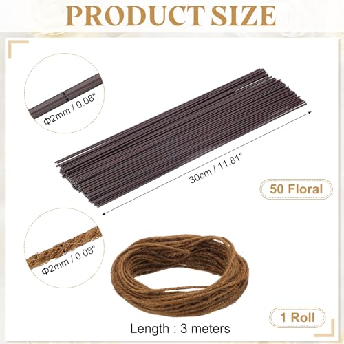 50Pcs 2 Gauge Floral Wire (50 Count)