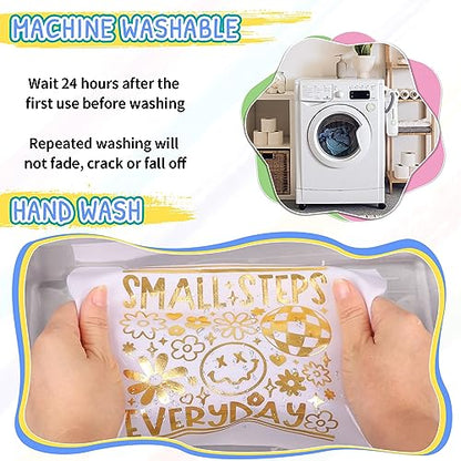 Gold Metallic Foil Heat Transfer Vinyl Roll 12" x12ft Gold Iron on Vinyl Chrome HTV Vinyl Easy to Cut & Weed DIY Heat Press Design for T
