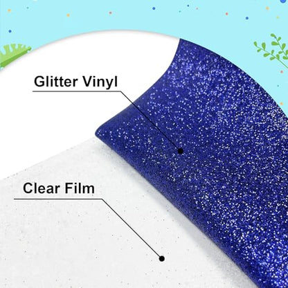 Deep Blue Purple Glitter Heat Transfer Vinyl 12" x6FT