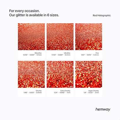 Craft Glitter Red Holographic 100g Fine Glitter (3.5 Ounce)