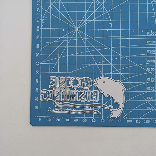 Metal Gone Fishing Words Cutting Dies (2 Count)