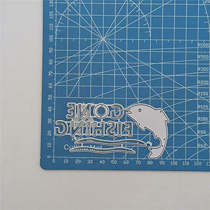 Metal Gone Fishing Words Cutting Dies (2 Count)