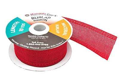 1 1 2 Inch Wide Red Burlap Ribbon for Crafts (120 Foot)