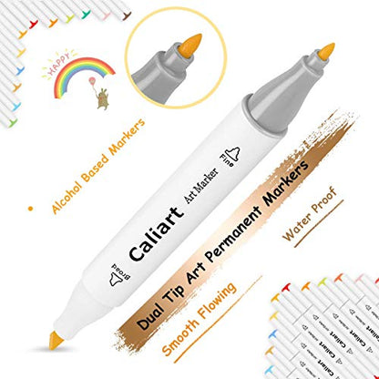 Alcohol Markers 168 Colors Dual Tip Art Markers for Adult Coloring