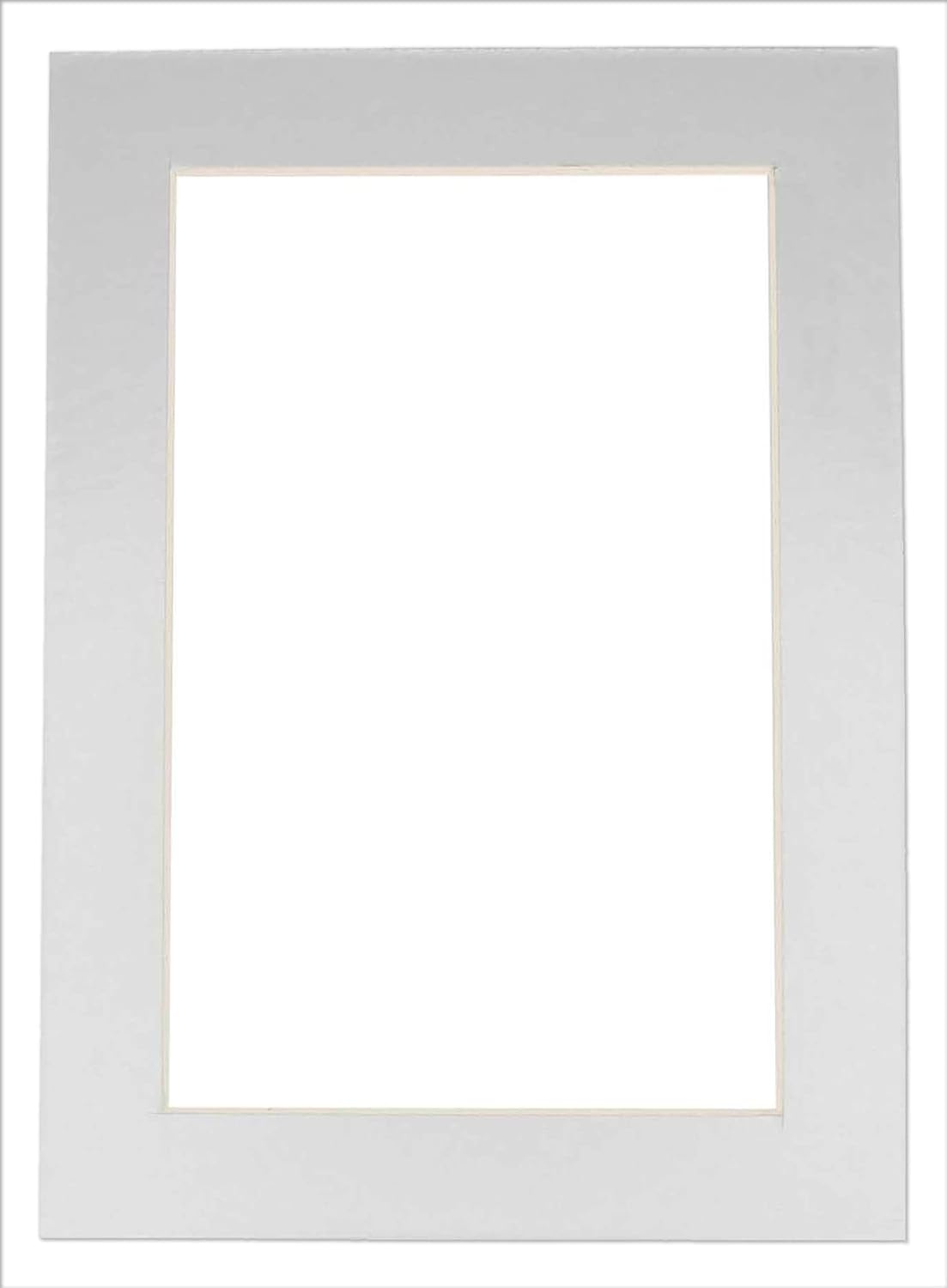 Pack of 25 Acid Free 8x10 Mats Bevel Cut for 5.5x8.5 Photos - Metallic Silver Precut Matboards For Pictures, Photos, Framing - 4-ply Thickness