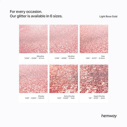 Resin Glitter Light Rose Gold 100g Chunky (3.5274 Ounce)