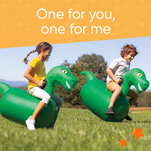Hop N Go Inflatable Dino Riding Bouncy Hopping Toys for Kids Ages 5+