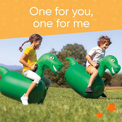 Hop N Go Inflatable Dino Riding Bouncy Hopping Toys for Kids Ages 5+