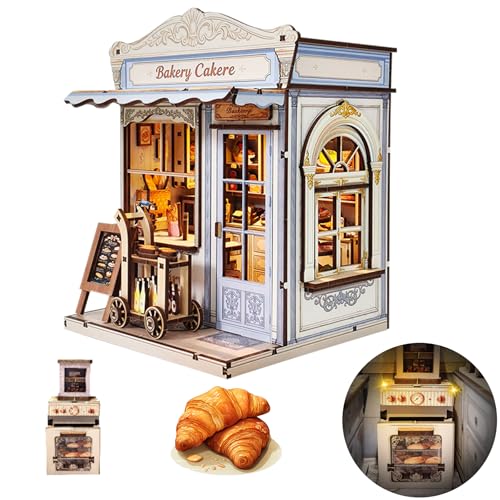 DIY Miniature House Kit Dollhouse Kit for Adults to Build Mini Bakery Shop