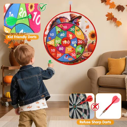 Christmas Thanksgiving Games Santa Claus Double Sided Dart Board for Family