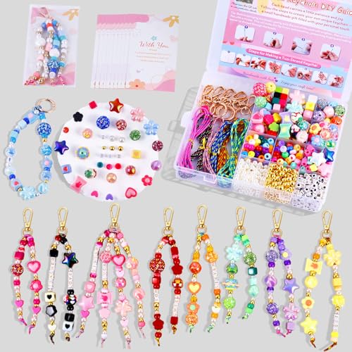 Acrylic 865PCS Beaded Keychain Making Kit