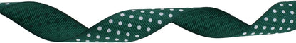 Polka Dot Grosgrain Ribbon 25 Yard Each Roll 100% Polyester (3/4", Dark Green) - Crafty Corner