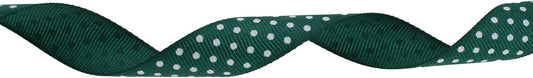 Polka Dot Grosgrain Ribbon 25 Yard Each Roll 100% Polyester (3/4", Dark Green) - Crafty Corner