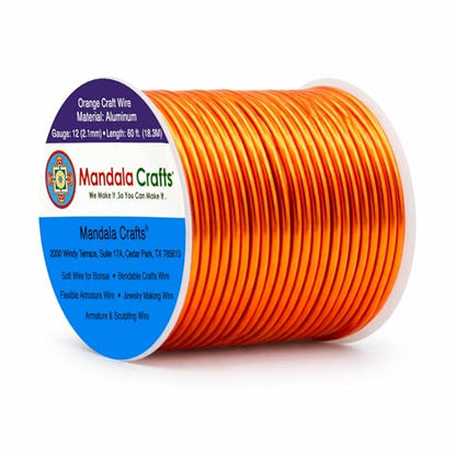 12 Gauge Orange Anodized Aluminum Craft Wire