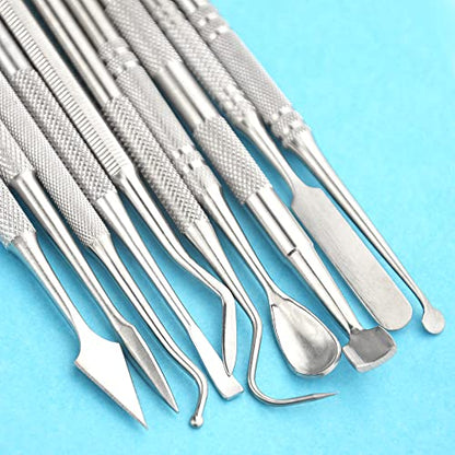 10PCS Stainless Steel Clay Sculpting Tools Metal Sculpting Tools Double (60 Count)