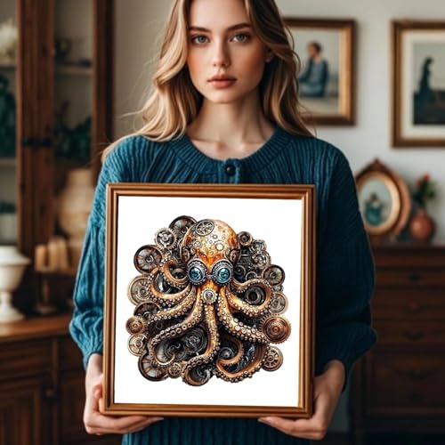 Steampunk Doctor Octopus Puzzles 280 Pieces Adults Gifts for Women Men Wooden 13.4x13in (280 Count)