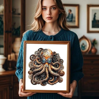 Steampunk Doctor Octopus Puzzles 280 Pieces Adults Gifts for Women Men Wooden 13.4x13in (280 Count)
