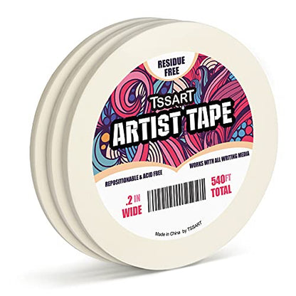 3 Pack White Artist Tape (180 Foot)