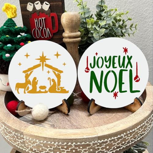 Christmas Stencils for Crafts Reusable 3" Christmas Stencil (56 Count)