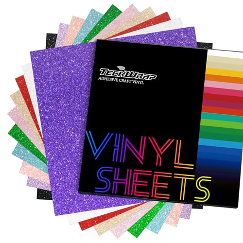 Shimmer Vinyl Glitter Adhesive Sheets for Craft Cutter 12" x 12" 10 Sheets (10 Count)