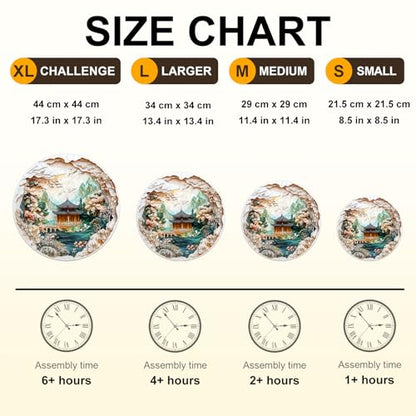 Wooden Puzzles Adults Chinese Landscape Jigsaw 11.4 * 11.4 in