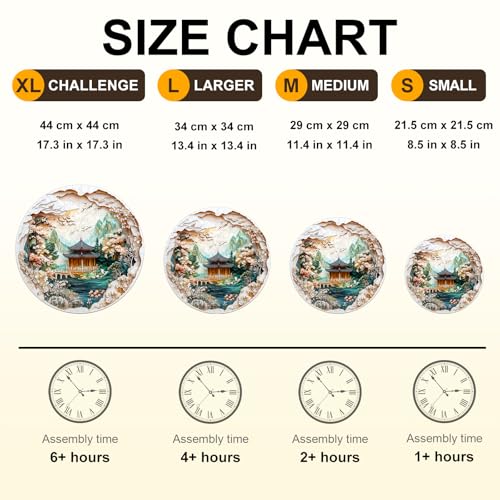 Wooden Puzzles Adults Chinese Landscape Jigsaw 17.3 * 17.3in (450 Count)