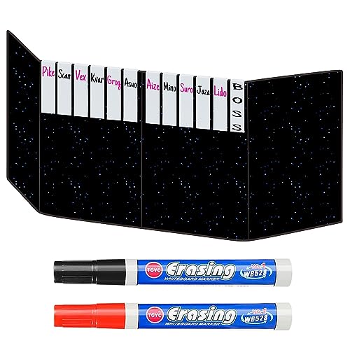 White Acrylic Erasable Screen Top Initiative Trackers 12PCS for DND (12 Count)