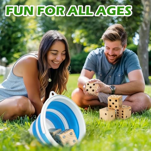 3.5" Giant Wooden Yard Dice Set for Outdoor Fun