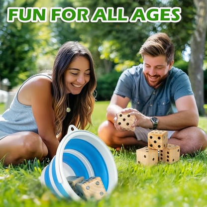 3.5" Giant Wooden Yard Dice Set for Outdoor Fun