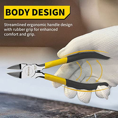 Wire Cutter 6.5 inch Cutting Pliers Diagonal Cutter Snipper 2 Pack