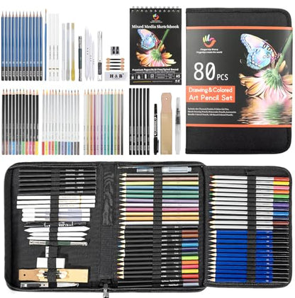 80PCS Drawing Set Sketching Kit