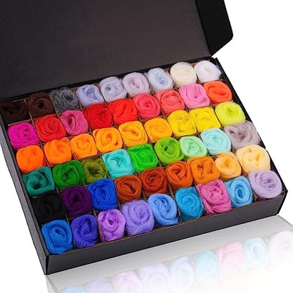 54 Colors Needle Felting Wool (54 Count)