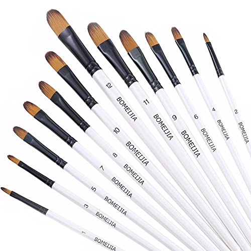 Filbert Paint Brushes Set (12 Count)