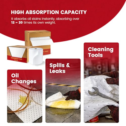 Oil Absorbent Pads Roll (100 Count)