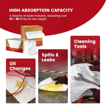 Oil Absorbent Pads (100 Count)