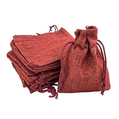 Pack Of 25 Burlap Gift Bags with Drawstring Linen Jewelry Pouches Wedding Hessian Jute Bags for Birthday and Treat Pouches Party Wedding Favors Gift