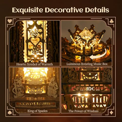 LED 3D Wood Puzzle Poker World Projector Lamp
