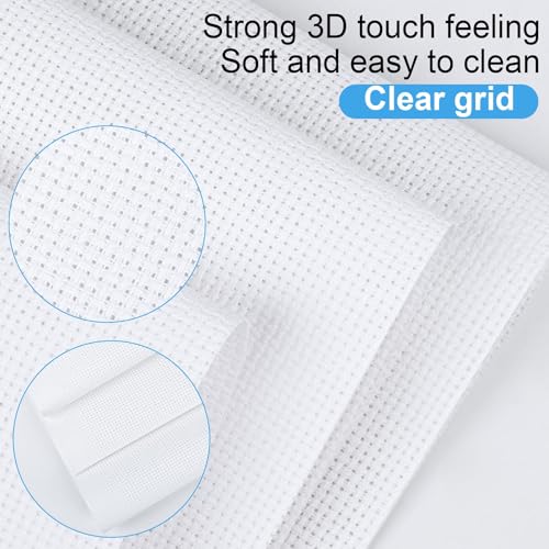 Cross Stitch Fabric 14 Count Aida Cloth 28 x 19 Inch Large Size Classic Reserve Cross Stitch Supplies Embroidery Fabric for Home DIY Craft Decoration Handmade