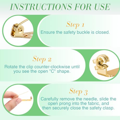 100 Pcs Brooch Pin Backs Bar Pins Backs for Crafts Safety Clasp with Plastic Box (100 Count)