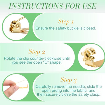 100 Pcs Brooch Pin Backs Bar Pins Backs for Crafts Safety Clasp with Plastic Box (100 Count)