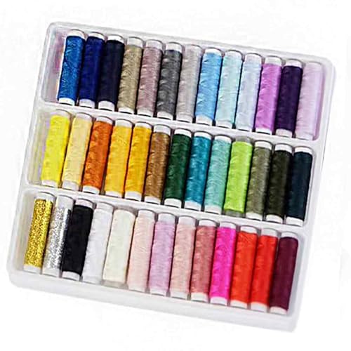 39pcs 109 Yard Mixed Colors Polyester Spool Sewing Thread for Hand Machine (12735.696 Foot)