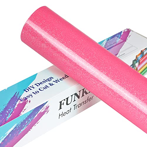 Glitter Fluorescent Pink HTV Heat Transfer Vinyl Rolls