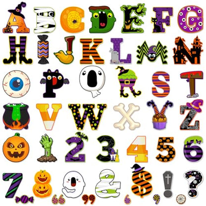 176 Pcs Halloween Bulletin Board Decorations Letters Numbers