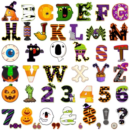 176 Pcs Halloween Bulletin Board Decorations Letters Numbers