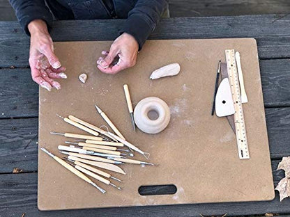 Portable Clay Wedging Board with One Rounded Handle