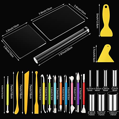 23 Pcs Clay Sculpting Tools Set with Roller Cutters