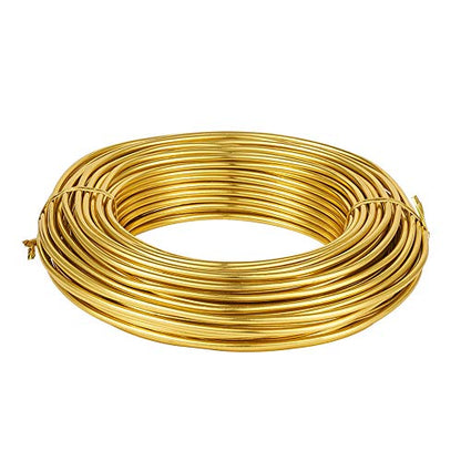 82 Feet 9 Gauge Round Aluminum Wire 3mm Golden Bendable Metal Craft Wire for Beading Jewelry Craft Making 25m Long