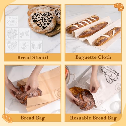 Sourdough Starter Kit with Banneton Bread Proofing Basket Set
