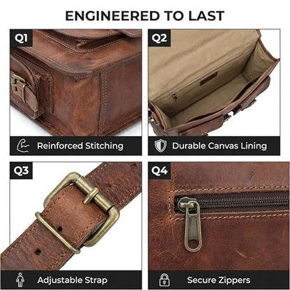 Leather Messenger Bag for Men